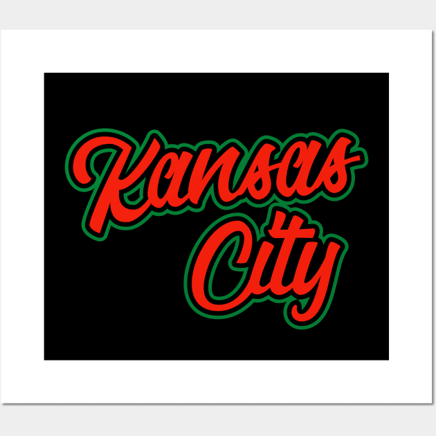 Vintage Kansas City Christmas Script For KCMO Locals Wall Art by eighttwentythreetees